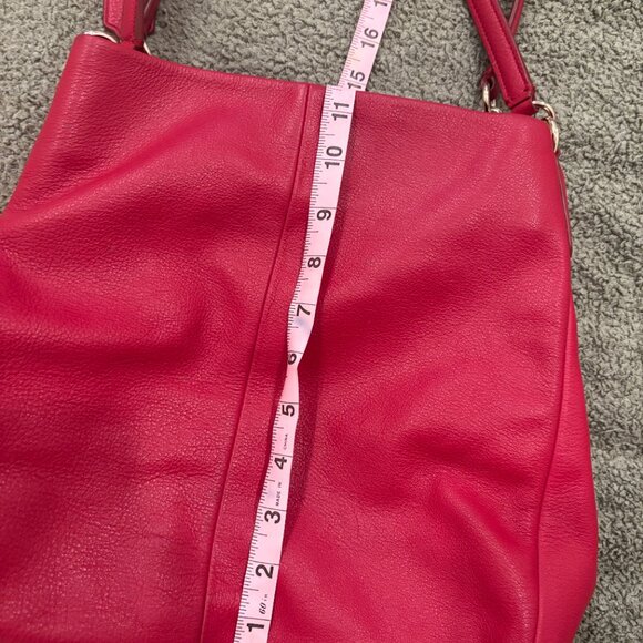 Coach Cherry Red Leather Madison Phoebe Shoulder Bag hobo purse - Picture 12 of 13